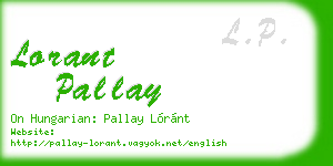 lorant pallay business card