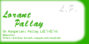 lorant pallay business card
